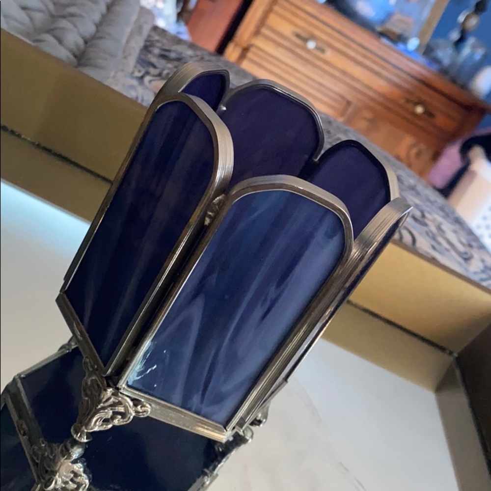 Stained glass candle holder or dish